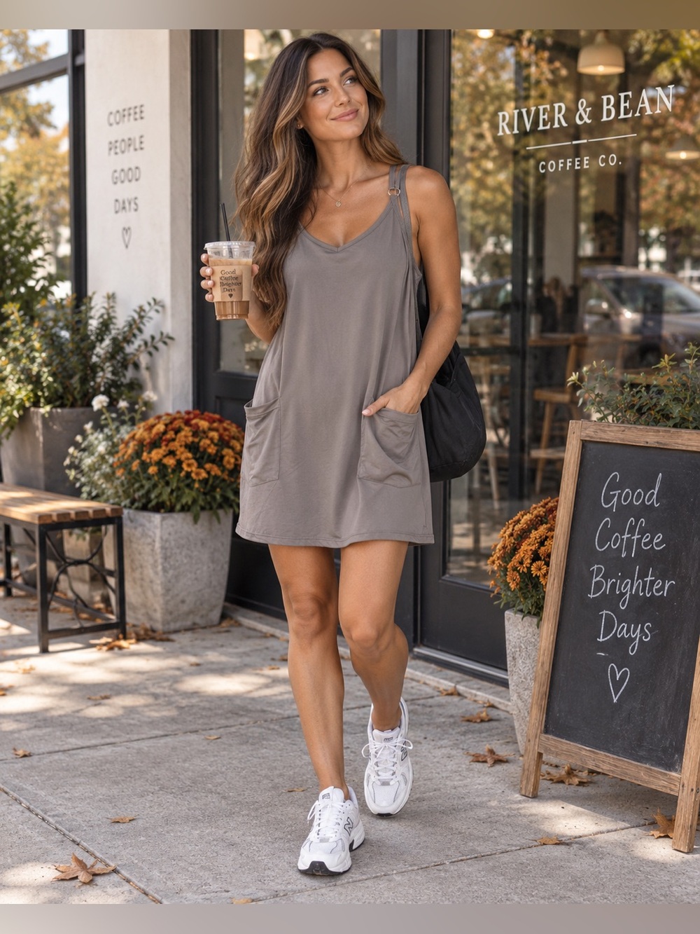 Athletic Mini Dress- Charcoal